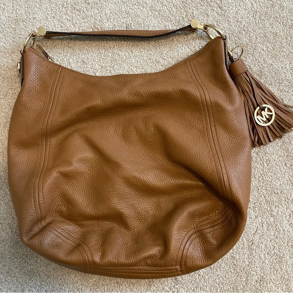 Michael Kors Frances Pebbled Leather XL Hobo/Shoulder Bag - Acorn - Picture 1 of 11